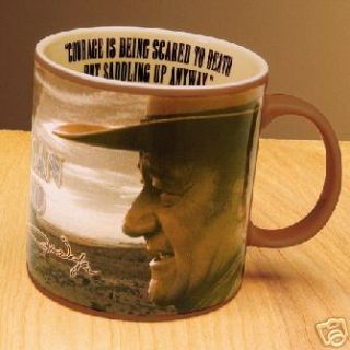 JOHN WAYNE Courage LARGE Coffee Soup Mug 20oz Cowboy Old West