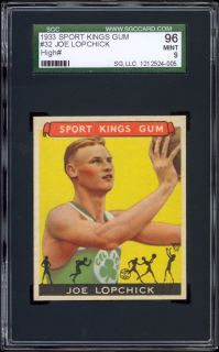 1933 Goudey Sport Kings 32 Joe Lopchick Lapchick SGC 96 Mint