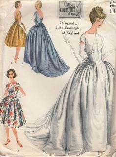  Pattern Vogue Couturier Evening Gown Label John Cavanagh 34B FF
