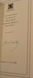 John Crowley Daemonomania Signed Easton Press Edition