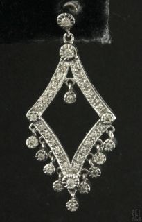 14k White Gold Exquisite 1 0ct Diamond Tassel Dangle Earrings