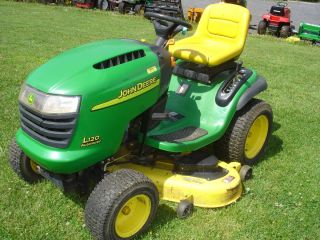 Used John Deere L120 Riding Lawn Tractor Runs Mows New Battery  