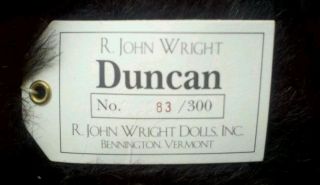 R John Wright Doll Bear "Duncan" No 83 300  