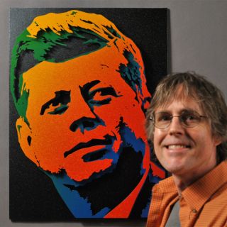 John Kennedy JFK John F Kennedy Portrait Original Rainbow Pop Art Wall Hanging  