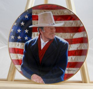 John Wayne Cowboy Legend Collector Plate Mint Cond Orig Box COA 24K Gold Rim  