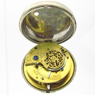 John Harrison Pair Case Verge Fusee Solid Silver Pocket Watch Hallmarks 56mm  