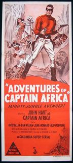 Adventures of Captain Africa 1955 John Hart RARE Poster  