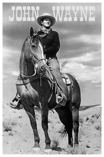 John Wayne on His Horse Western New Poster  