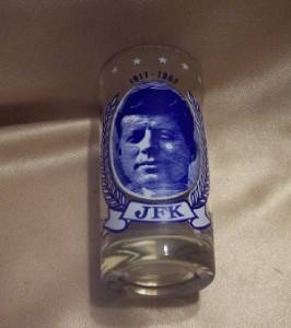 JFK Glass 5 1 2" Tall John F Kennedy  