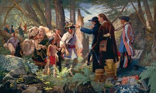 John Buxton Coming to Trade Giclee Canvas French Native Americans 24 25  