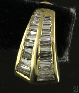 Heavy 14k Gold Unique Elegant 3 75ct vs G Diamond Clip on Earrings  