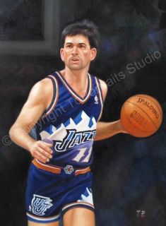 John Stockton Utah Jazz NBA Poster Canvas Oil Painting  