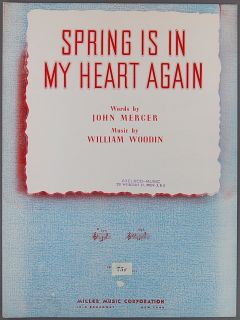 Spring Is in My Heart Again Sheet Music Mercer Woodin Piano and Vocal Song  