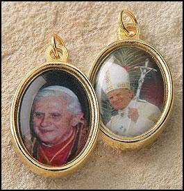 Pope Benedict John Paul II Goldplate Medal 1" Italy  