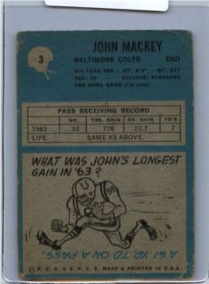 1964 Philadelphia FB 3 John Mackey RC Colts  