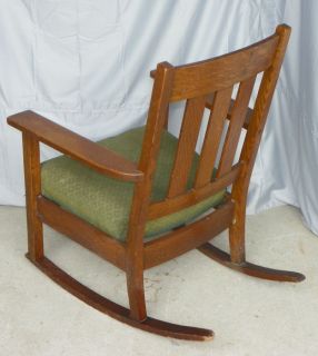 Antique Mission Oak Rocking Chair Rocker Arts Crafts  