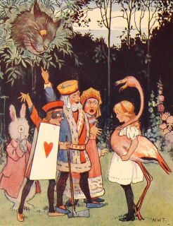 1922 Alice in Wonderland Antique Lewis Carroll Alice's Adventures Book Vtg RARE  