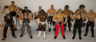 Lot of 12 WWE Wrestling Figures John Cena Kane Undertaker Hardys Big Show Booker  