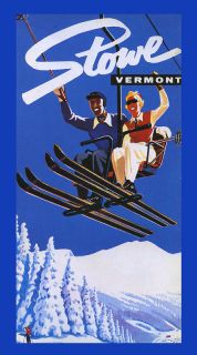 Stowe Vermont Ski Winter Sport Snow Travel Tourism Vintage Poster Repro FREE S H  