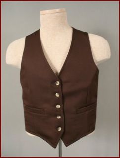 Vintage Johnny Miller Tan Dark Brown Reversible Waistcoat Dress Suit Vest 36  