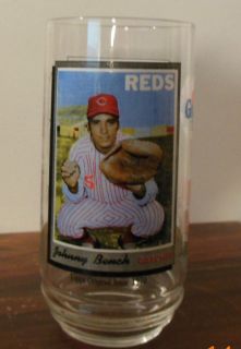 Johnny Bench MLB Topps Baseball Glass McDonalds Reds Coca Cola  