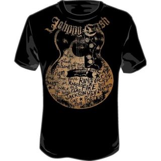 New Johnny Cash Guitar Song Titles Men Adult Soft T Shirt Tee Top s M L XL 2XL  