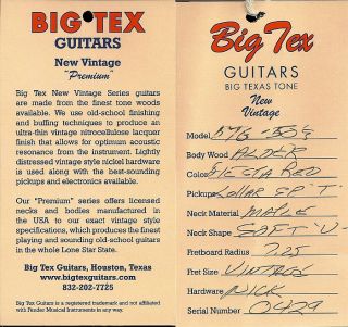 Big Tex Fiesta Red '56 Telecaster Brand New with Warranty  