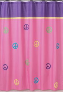 JoJo Designs Groovy Peace Sign Pink Teen Bath Decor  