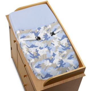 Sweet JoJo Designs Changing Table Pad Cover for Camouflage Blue Baby Bedding Set  