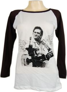 Johnny Cash Finger Flip Guitar Vtg Skinny T Shirt M  