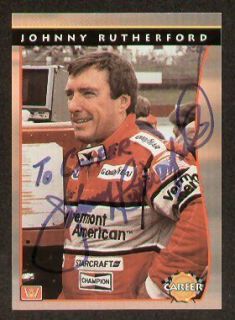 Johnny Rutherford Signed Autographed 1992 PPG Indy Card  