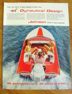 1959 Johnson Boat Motor Ad Aristo Craft Boat  