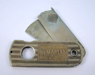 Antique ROTARIAN Cigar CUTTER c1926 Chicago ROTARY RR Johnstone Milwaukee  