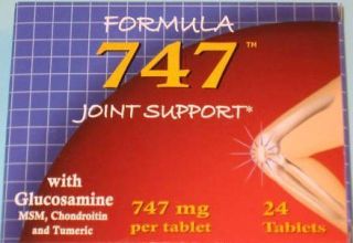 Formula 747 Joint Support Glucosamine MSM Chondroitin Tumeric 747mg Free s H  