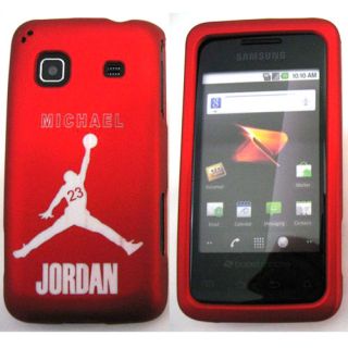 For Samsung Galaxy Precedent Jordan 23 Red Rubberized Hard Case Phone Cover  