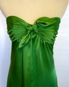 $298 BCBG MAXAZRIA Green Satin Strapless Gown Dress  