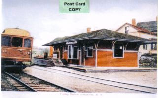 Interurban trolley station depot and car at Jordanville Herkimer Co NY  