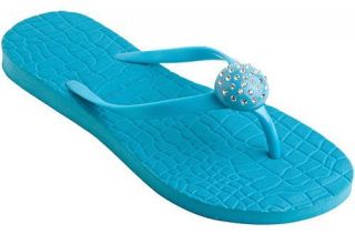 Lindsay Phillips Switchflops Jordi Flip Flops women size 10 Aqua Blue Sandals  