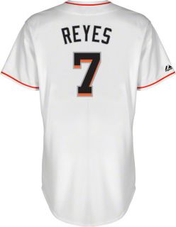 Jose Reyes Jersey Adult Majestic Home White Replica 7 Miami Marlins Jersey  