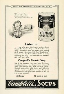 1922 Ad Campbell's Tomato Soup Cans Canned Food Products Joseph Co Camden  