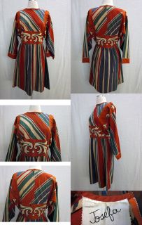 Vintage Design by Josefa Festival Party Embroidered Multicolor Dress Size M  
