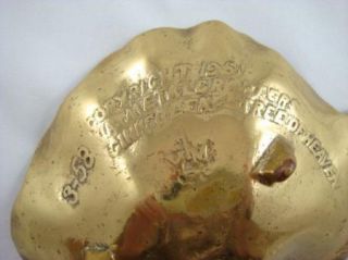 1951 3 58 VA Metalcrafters Ginkgo Leaf Tree of Heaven Sand Cast Brass Dish Tray  