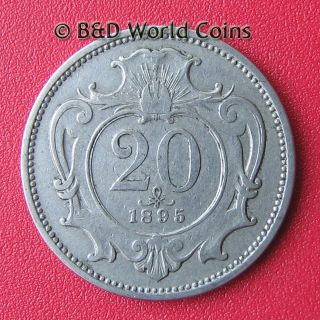 Austria 1895 20 Heller Franz Joseph 21mm Nickel Austrian Collectable World Coin  