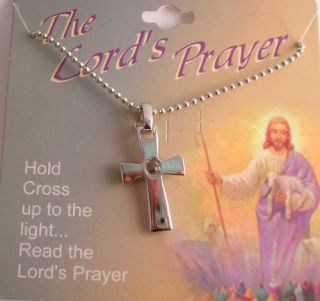 The Lords Prayer Silver Cross Necklace Pendant Chain MM2492LP ONX  