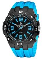 Joshua Sons JS 36 BU Bold Blue Swiss Quartz Silicon Strap Mens Watch  