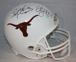 Colt McCoy Jordan Shipley Autographed Full Size Texas Longhorns Helmet JSA AAA  