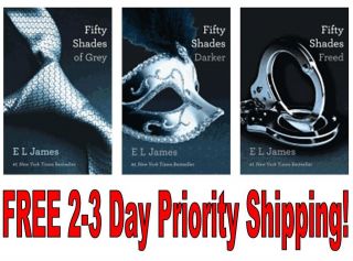 Fifty 50 Shades of Grey Gray 3 Book Set Grey Darker Freed Trilogy E L James  