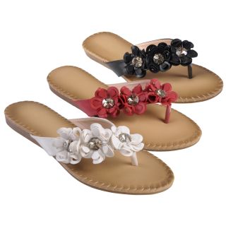 Journee Collection Women's 'Swish 02' Flower Detail Flip Flop Sandals  