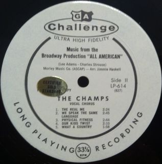 The Champs All American LP VG LP 614 Vinyl 1962 Record  