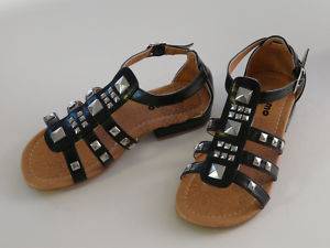 Josmo Girls Strappy Sandals Black Bronze  